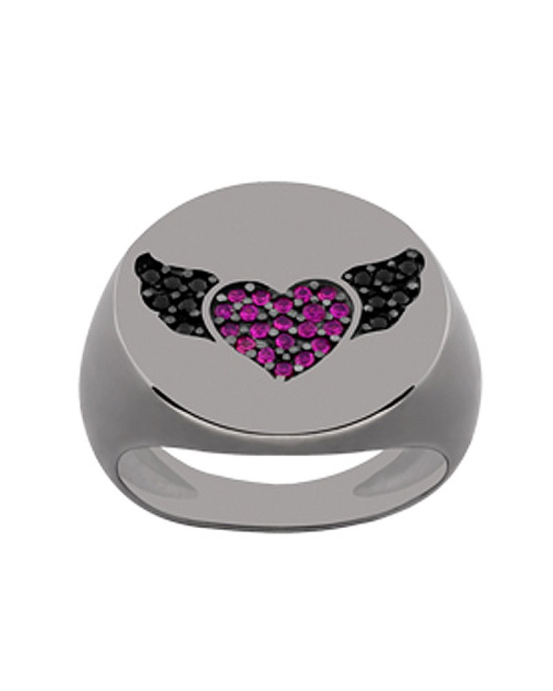 Δαχτυλίδι Chevalier Senza Από Ασήμι Καρδιά Με Φτερά ZM715 ZM715