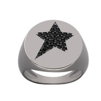 Δαχτυλίδι Chevalier Senza Από Ασήμι Μαύρο -Ασημί Αστέρι ZM716 ZM716