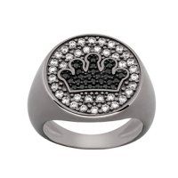 Δαχτυλίδι Chevalier Senza Από Ασήμι Μαύρη -Ασημί-Λευκή Κορώνα ZM719 ZM719