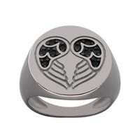 Δαχτυλίδι Chevalier Senza Από Ασήμι Μαύρα -Ασημί Φτερά Της Αγάπης ZM723