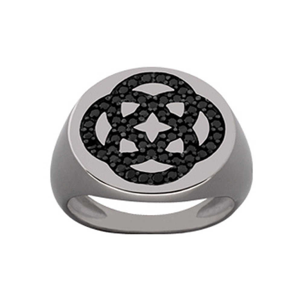 Δαχτυλίδι Chevalier Senza Από Ασήμι Μαύρο -Ασημί ZM735 ZM735