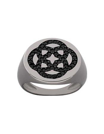 Δαχτυλίδι Chevalier Senza Από Ασήμι Μαύρο -Ασημί ZM735 ZM735