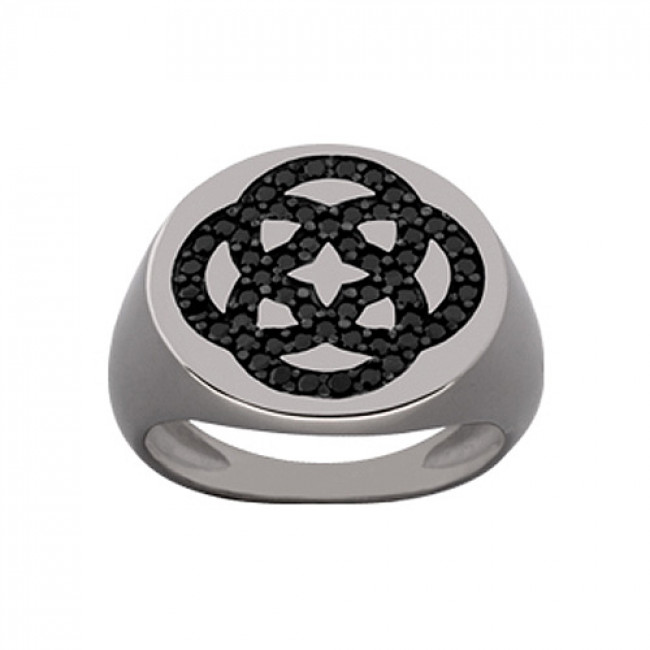 Δαχτυλίδι Chevalier Senza Από Ασήμι Μαύρο -Ασημί ZM735 ZM735