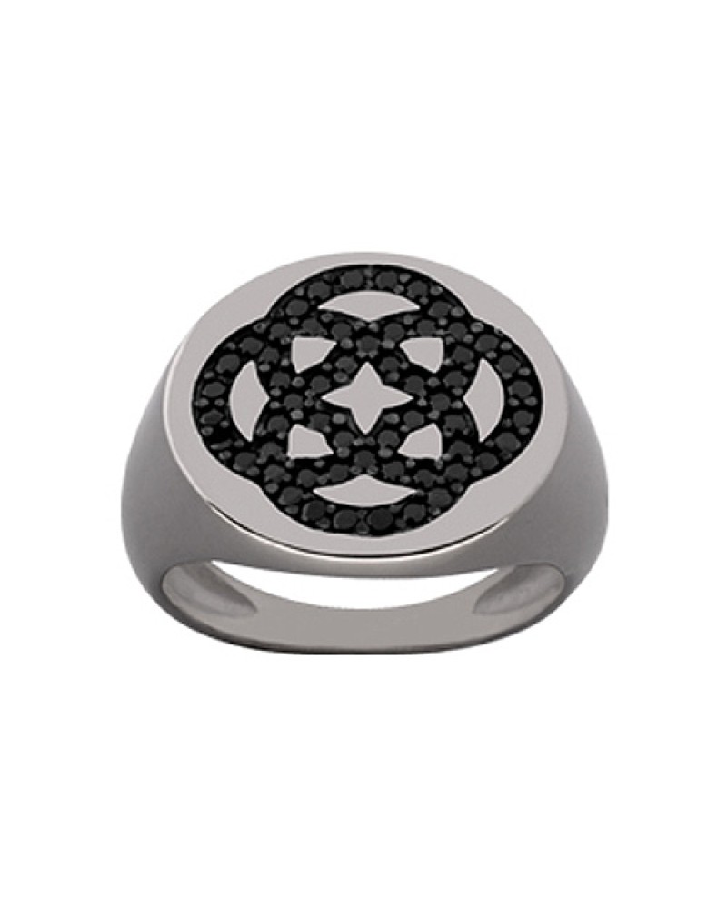Δαχτυλίδι Chevalier Senza Από Ασήμι Μαύρο -Ασημί ZM735 ZM735
