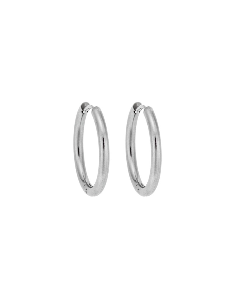 Σκουλαρίκια Κρίκοι SENZA Steel Gun Metal Plated - SSD2902GM