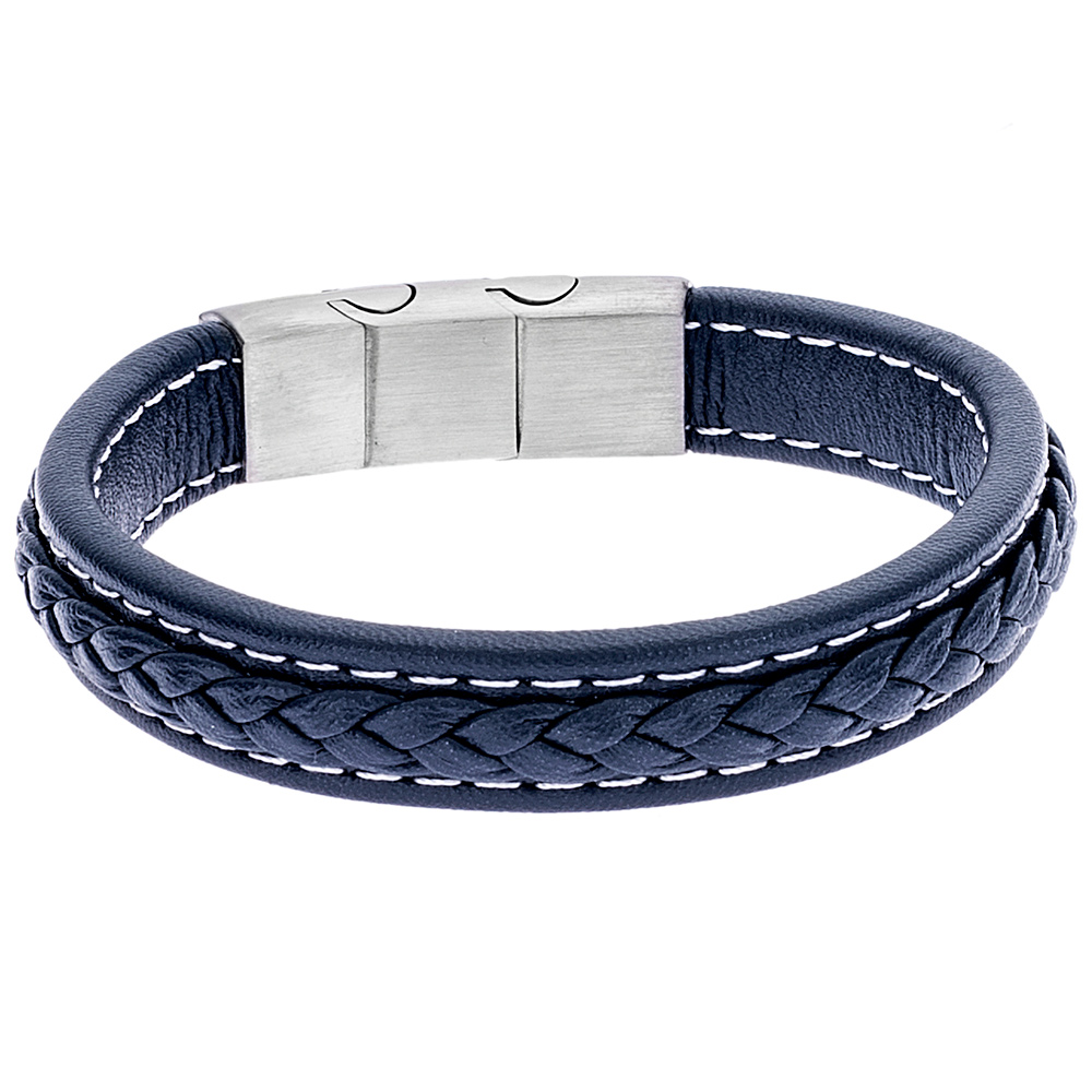 Βραχιόλι Senza Men's Steel Leather Strap - SSD3689