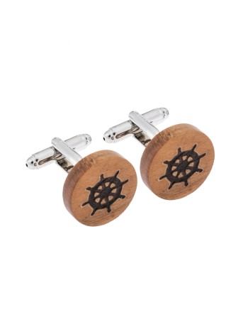 Μανικετόκουμπα SENZA Wood Silver Brass - SSD3973