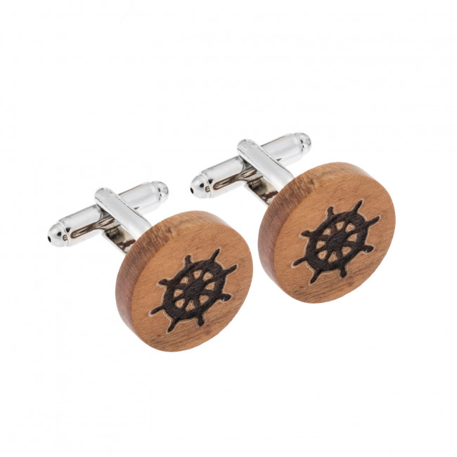 Μανικετόκουμπα SENZA Wood Silver Brass - SSD3973