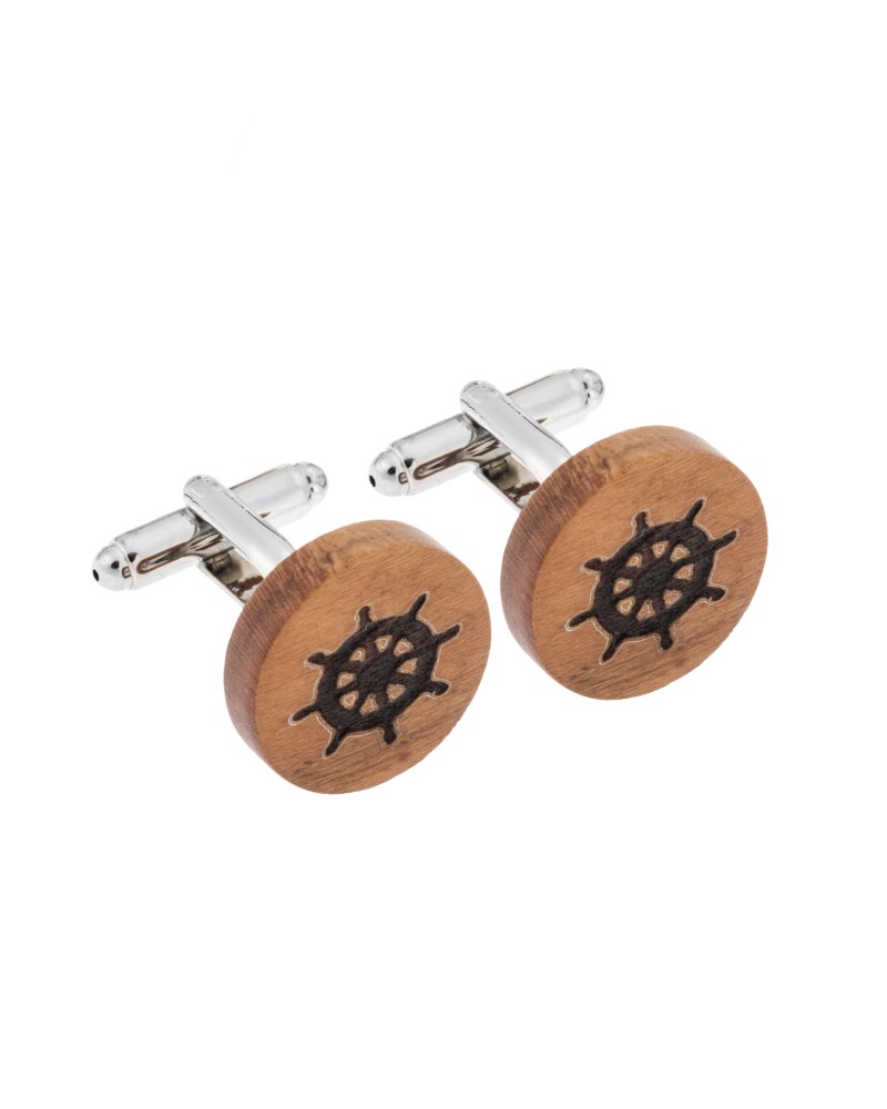 Μανικετόκουμπα SENZA Wood Silver Brass - SSD3973