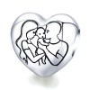 Charm Silver Me, από Ασήμι 925, Καρδιά με Μαμά-Μπαμπά και μωρό - 1033