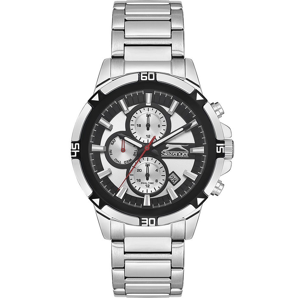 Ρολόι SLAZENGER Gents Black Dial Silver Stainless Steel Bracelet - SL.09.2249.2.01