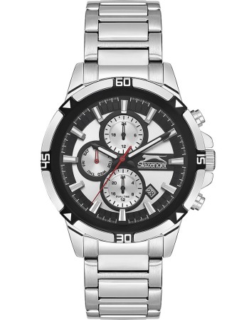 Ρολόι SLAZENGER Gents Black Dial Silver Stainless Steel Bracelet - SL.09.2249.2.01