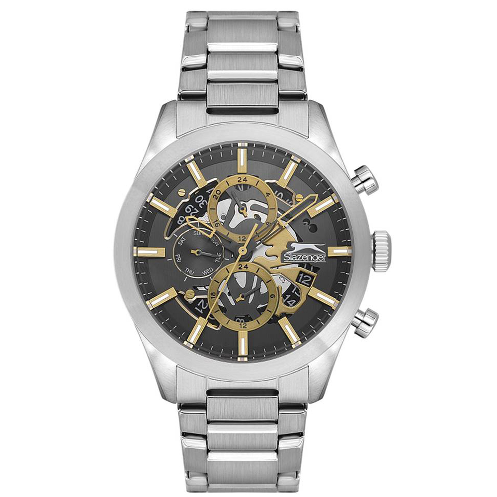 Ρολόι SLAZENGER Gents Dual Time Silver Stainless Steel Bracelet - SL.09.2399.2.05