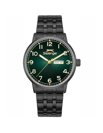 Ρολόι SLAZENGER Gents Green Deal Black Stainless Steel Bracelet - SL.09.2560.2.02