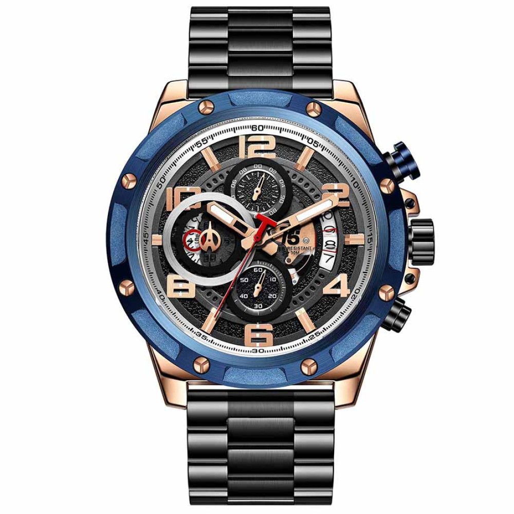 Ρολόι T5 Box Set Rosegold Black Bracelet Plus Black Leather Strap - H3706G-E