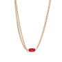 Κολιέ Visetti Gold Plated Stainless Steel With Red Stone - 22A-KD005GR
