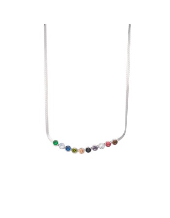 Κολιέ Visetti Stainless Steel With Multicolor Stones - 22A-KD017SO