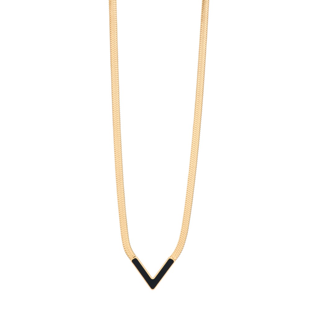 Κολιέ Visetti Stainless Steel Chain - Black V - HT-WKD057GB
