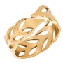 Δαχτυλίδι Visetti Stainless Steel Gold Plated With Embossed Leaves - HT-WRG005G
