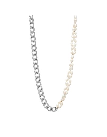 Κολιέ Visetti Stainless Steel Chain & Pearls - SU-WKD070SW