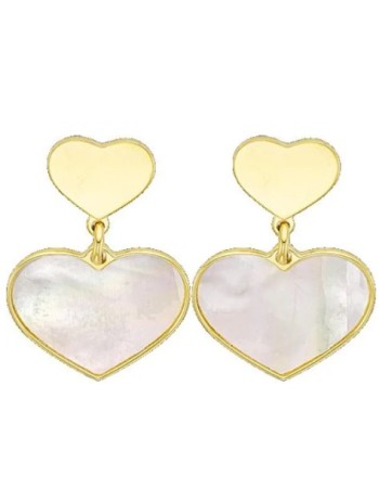 Σκουλαρίκια VOGUE από Επιχρυσωμένο Ασήμι 925, με καρδιές από φίλντισι - 20170634261