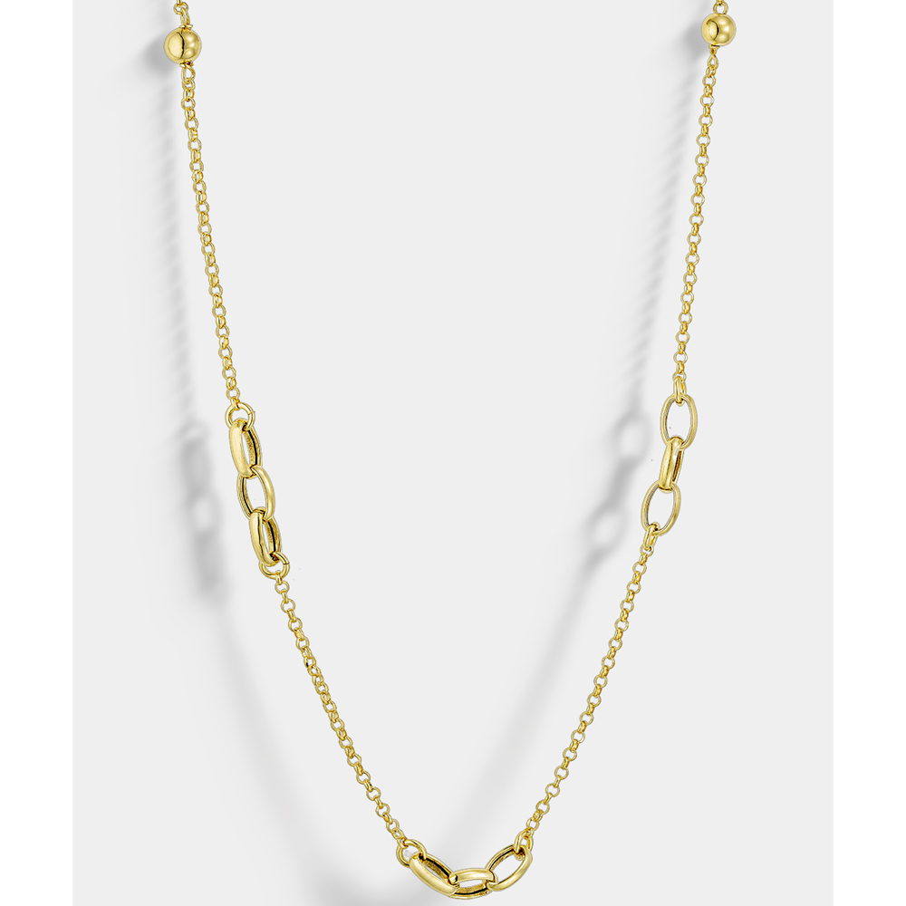 Κολιέ VOGUE από Επιχρυσωμένο Ασήμι 925, με οβάλ σχέδια - 20170698401