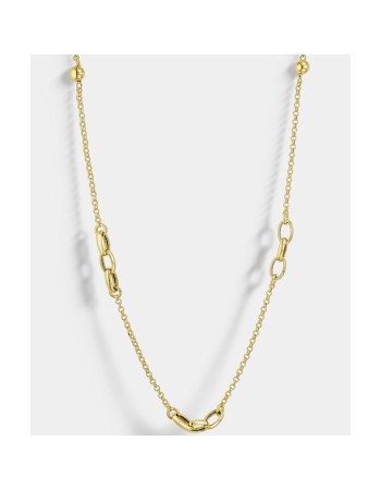 Κολιέ VOGUE από Επιχρυσωμένο Ασήμι 925, με οβάλ σχέδια - 20170698401