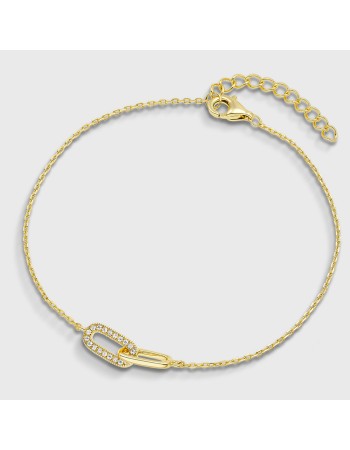 Βραχιόλι VOGUE από Επιχρυσωμένο Ασήμι 925, με ενωμένο παραλληλόγραμμα - 20171602311