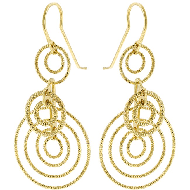 Σκουλαρίκια VOGUE από ΕΔπιχρυσωμένο Ασήμι 925, με πλεγμένους κύκλους - 20171705201