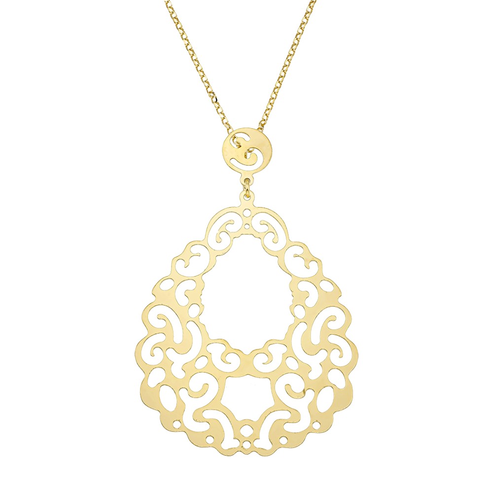 Κολιέ VOGUE από Επιχρυσωμένο Ασήμι 925, με διάτρητο σχέδιο - 20171805401