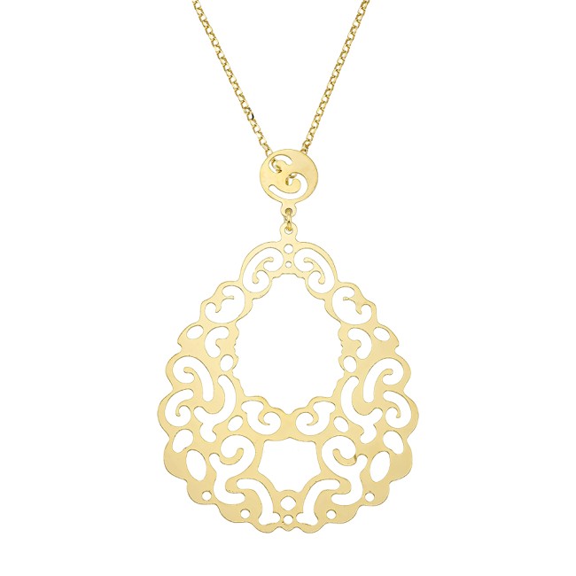 Κολιέ VOGUE από Επιχρυσωμένο Ασήμι 925, με διάτρητο σχέδιο - 20171805401