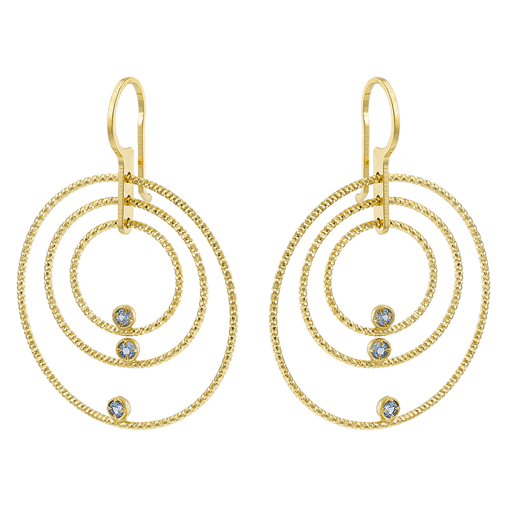 Σκουλαρίκια VOGUE από Επιχρυσωμένο Ασήμι 925, με κύκλους και πέτρες - 20172205201