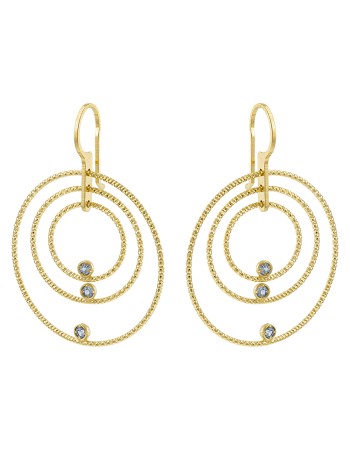 Σκουλαρίκια VOGUE από Επιχρυσωμένο Ασήμι 925, με κύκλους και πέτρες - 20172205201