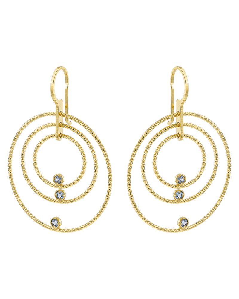 Σκουλαρίκια VOGUE από Επιχρυσωμένο Ασήμι 925, με κύκλους και πέτρες - 20172205201
