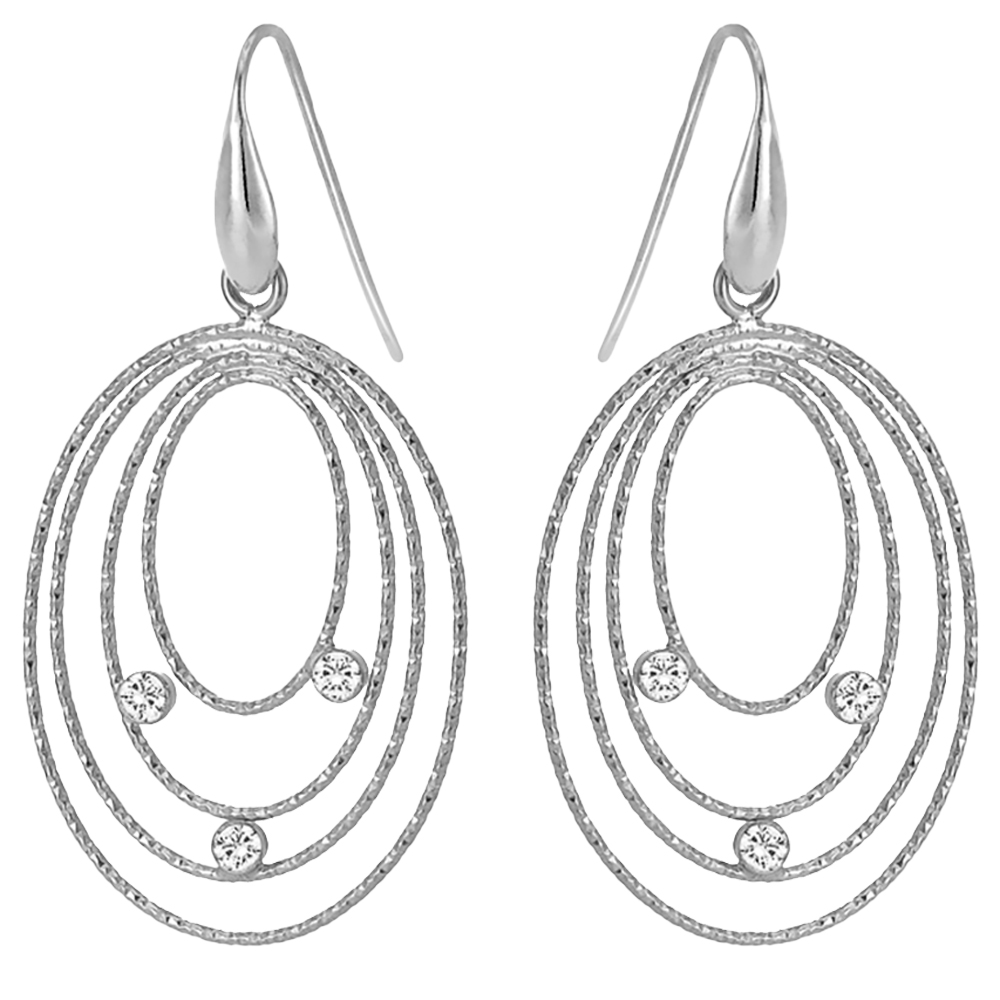 Σκουλαρίκια VOGUE από Ασήμι 925, με οβάλ σχέδια και πέτρες - 20174170203