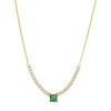 Κολιέ VOGUE από Επιχρυσωμένο Ασήμι 925, αλυσίδα με λευκά και πράσινο ζιργκόν - 20177915451