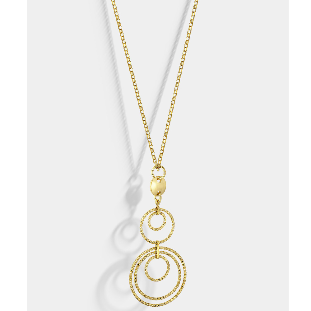 Κολιέ VOGUE από Επιχρυσωμένο Ασήμι 925, με διπλό κύκλο - 20178305401