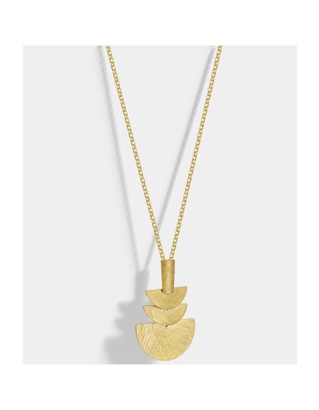 Κολιέ VOGUE από Επιχρυσωμένο Ασήμι 925, με διαδοχικά ημικύκλια σε ματ επεξεργασία - 20178605401