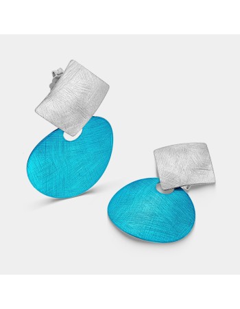 Σκουλαρίκια VOGUE από Ασήμι 925, σε ματ επεξεργασία και τυρκουάζ χρώμα - 20178905203